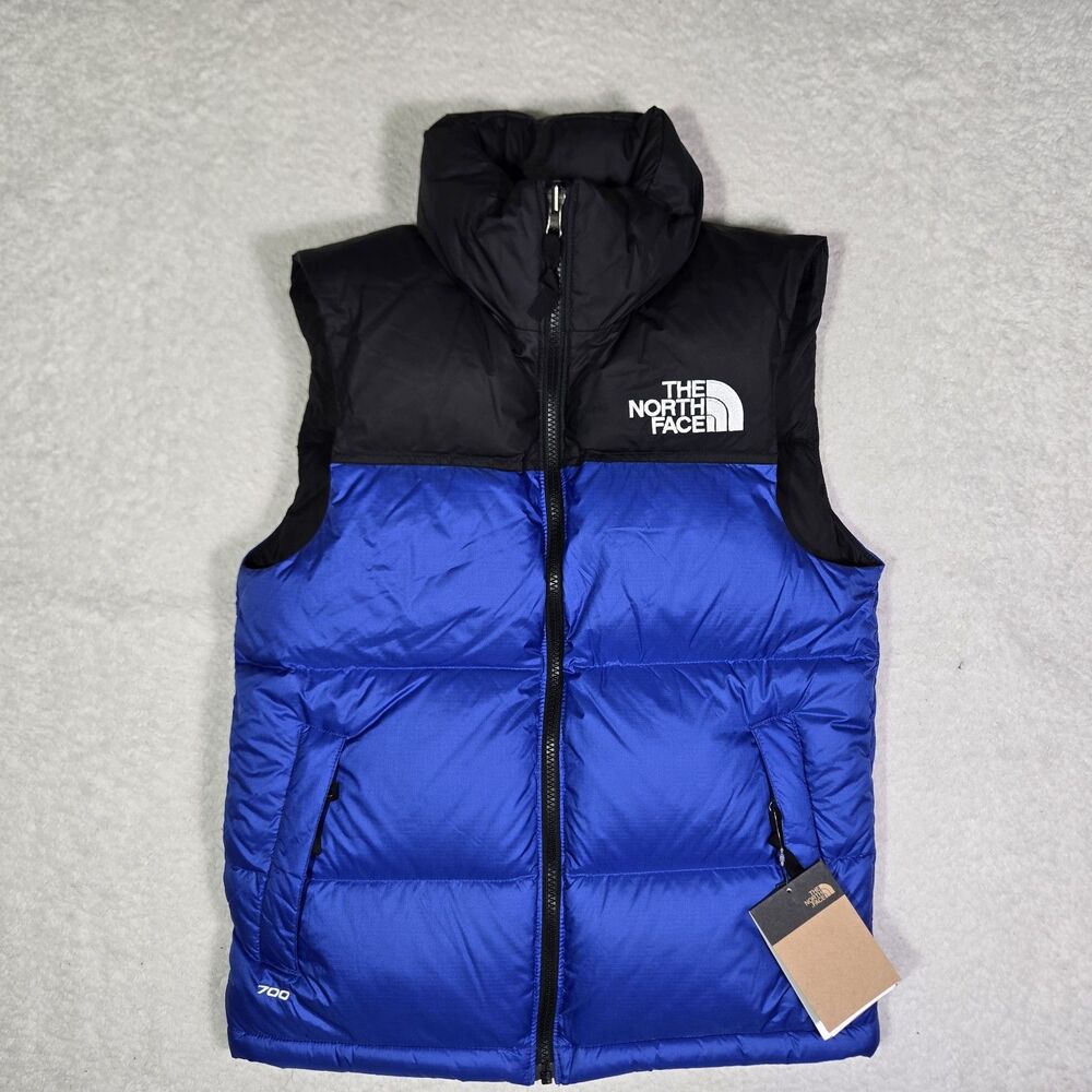 The North Face 1996 Retro Nuptse 700 Down Vest Mens XXS Blue Black 2XS $230